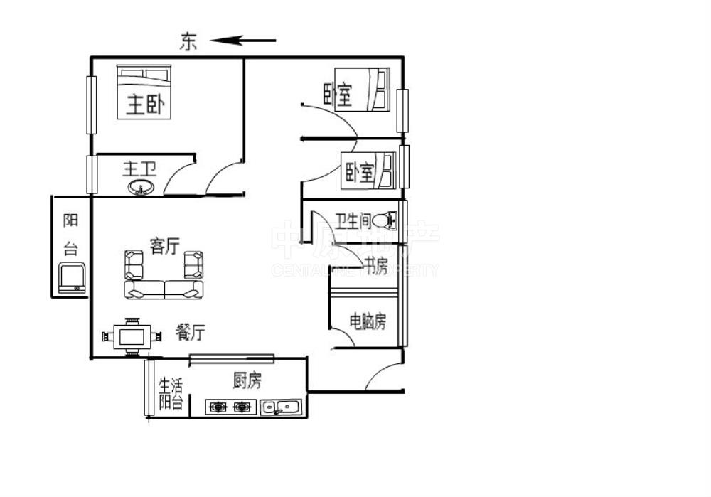 昊康花园,成熟社区,交通方便 四房出售 带装修